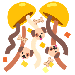 Dog face and Confetti ball