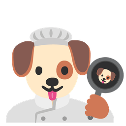 dog face and cooking