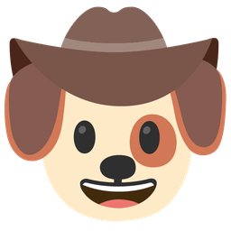 dog face and cowboy hat face