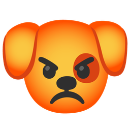 Dog face and Enraged face