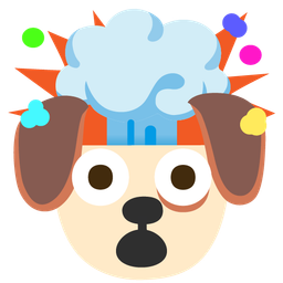 Dog face and Exploding head