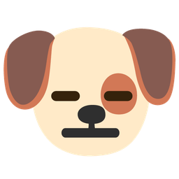 Dog face and Expressionless face