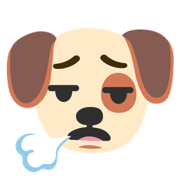 Dog face and Face exhaling