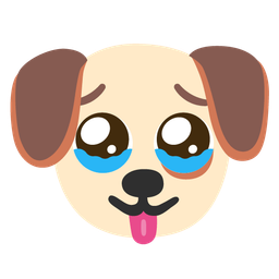 Dog face and Face holding back tears