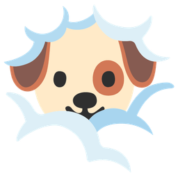 Dog face and Face in clouds