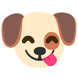 Dog face and Face savoring food