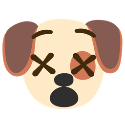 Dog face and Face with crossed-out eyes