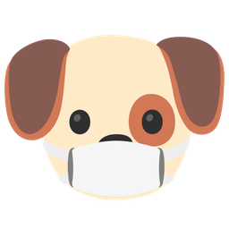 Dog face and Face with medical mask