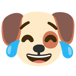 Dog face and Face with tears of joy