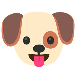 Dog face and Face with tongue