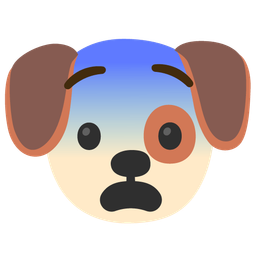 Dog face and Fearful face