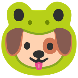 Dog face and Frog