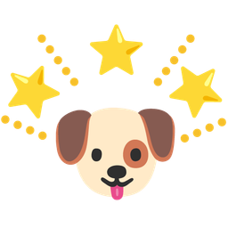 Dog face and Glowing star