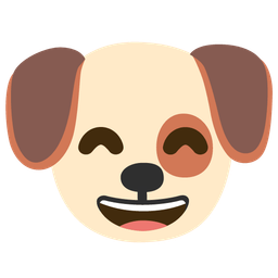 Dog face and Grinning face with smiling eyes