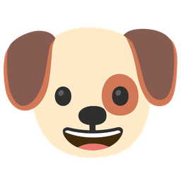 Dog face and Grinning face