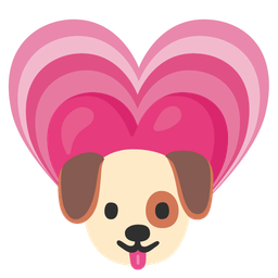 dog face and growing heart