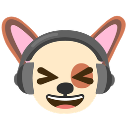 Dog face and Headphone