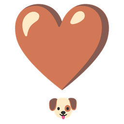 Dog face and Heart exclamation