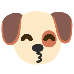 Dog face and Kissing face with smiling eyes