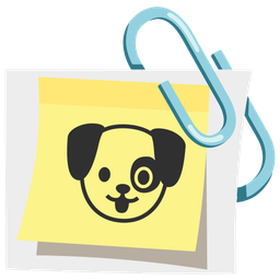 Dog face and Linked paperclips