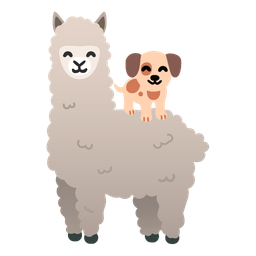 Dog face and Llama