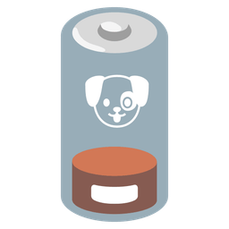 Dog face and Low battery