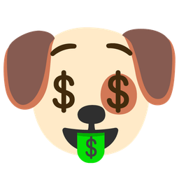Dog face and Money-mouth face