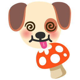 dog face and mushroom