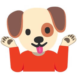 Dog face and Person shrugging