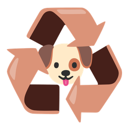 Dog face and Recycling symbol
