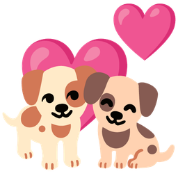 Dog face and Revolving hearts