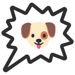 Dog face and Right anger bubble