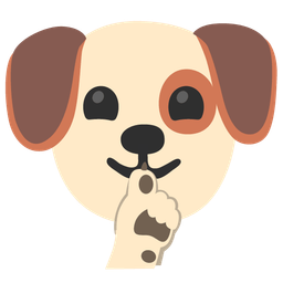 Dog face and Shushing face