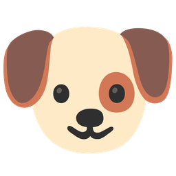 Dog face and Slightly smiling face