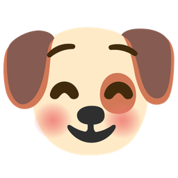 Dog face and Smiling face