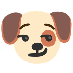 Dog face and Smirking face