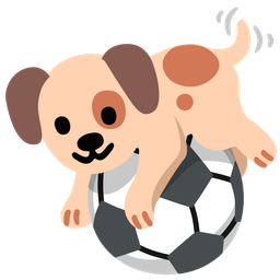 dog face and soccer ball