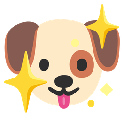 Dog face and Sparkling heart