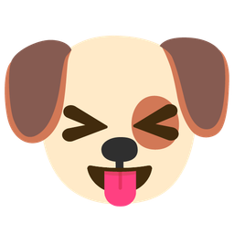 Dog face and Squinting face with tongue