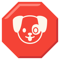 Dog face and Stop sign