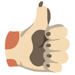 dog face and thumbs up