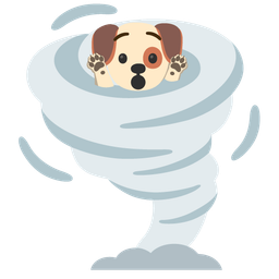 Dog face and Tornado