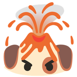 Dog face and Volcano