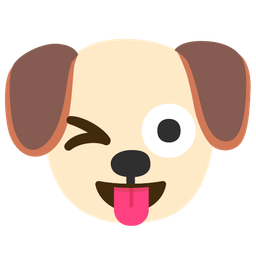 Dog face and Winking face with tongue