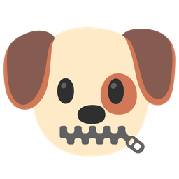 dog face and zipper-mouth face