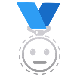 dotted line face and 2nd place medal