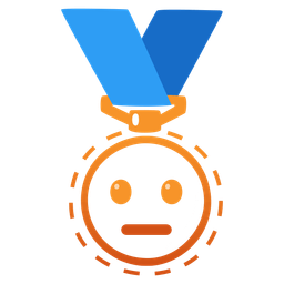 dotted line face and 3rd place medal