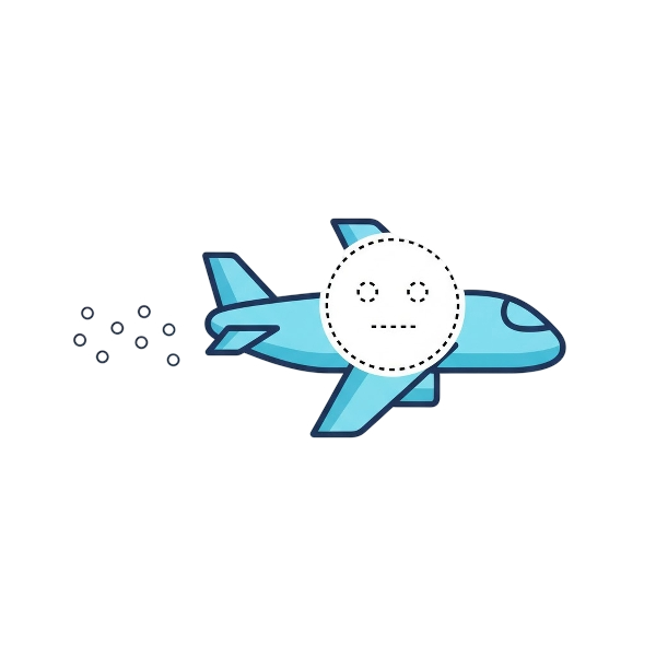 Dotted line face and Airplane