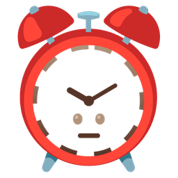 dotted line face and alarm clock