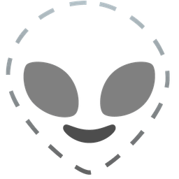 dotted line face and alien